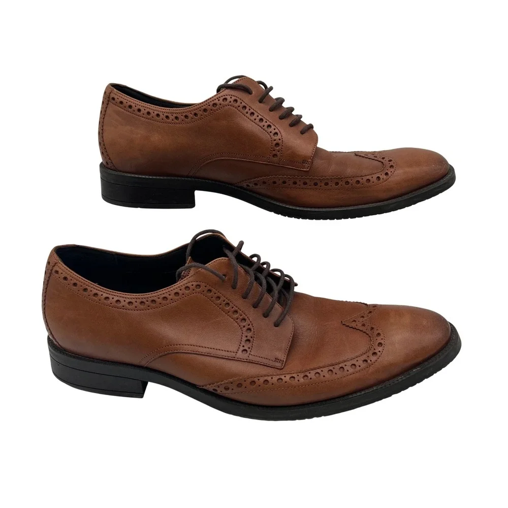 Cole Haan Grand 360 Wingtip Oxford Mens 11.5M British Tan Leather C34598